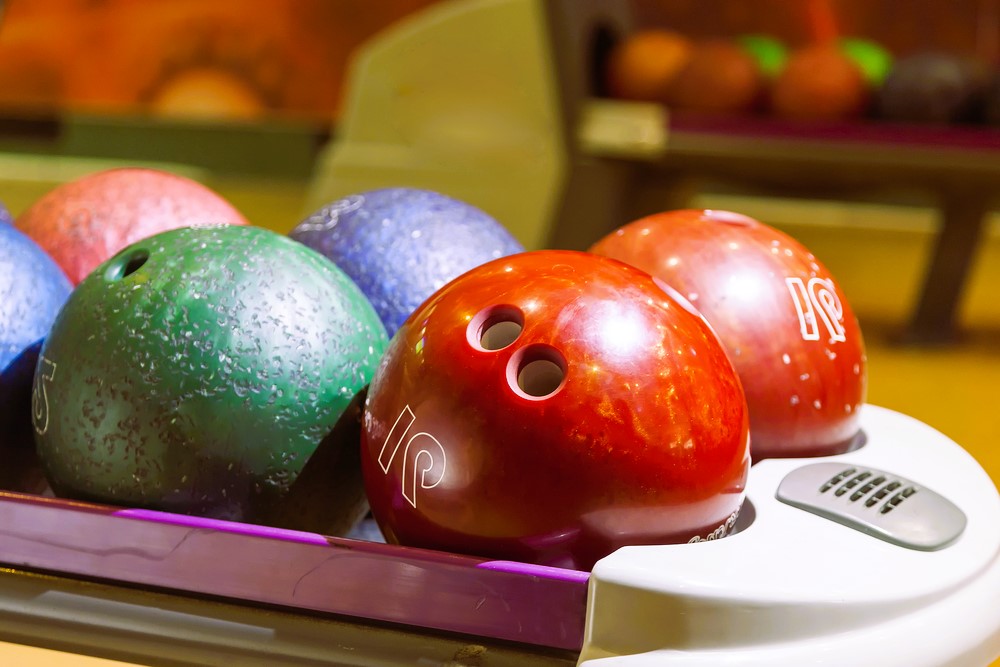 bowling balls close up